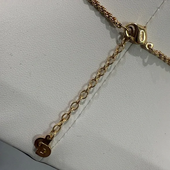 SOLD Christian Dior Vintage CD Gold Knot Embellished Rhinestone Necklace - Picture 6 of 9